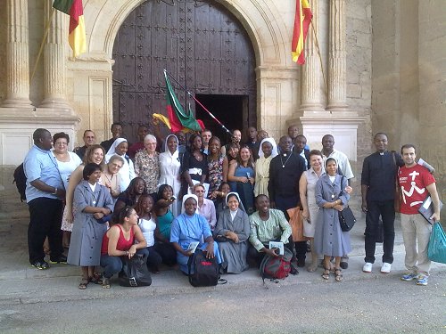 Our friends from Cameroon at the door of the Church