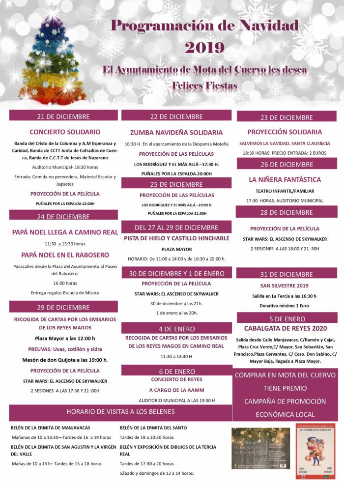 Colectivos, peñas y asociaciones colaboran en el programa de Navidad de Mota