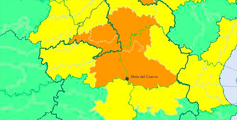 Activada la alerta naranja por lluvias y tormentas en la Alcarria y La Mancha de Cuenca este viernes