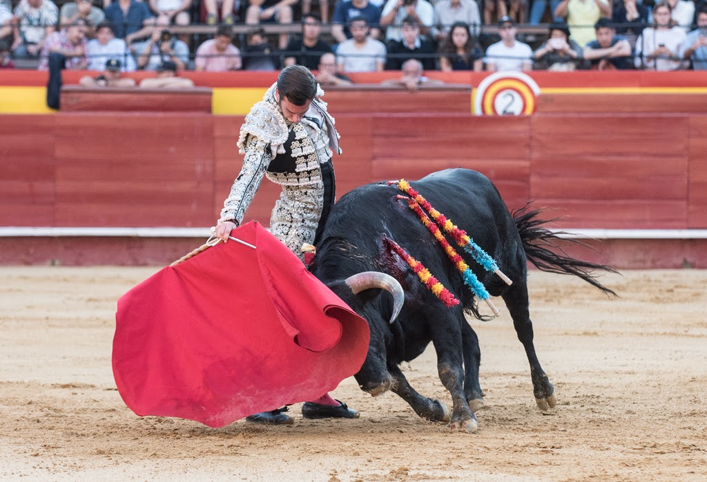 Javier Camps, de la Escuela de Valencia, corta la única oreja de la sin caballos en Valencia