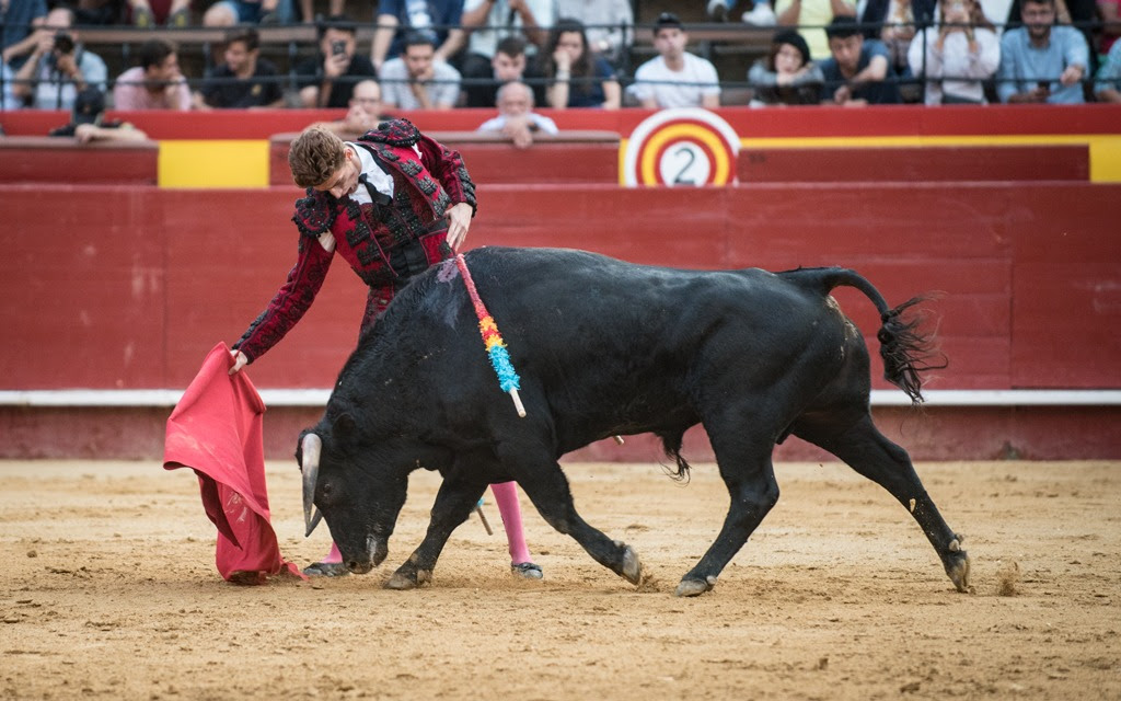 Javier Camps, de la Escuela de Valencia, corta la única oreja de la sin caballos en Valencia
