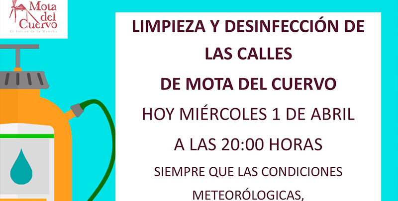 El Ayuntamiento de Mota continúa con el plan especial de limpieza y desinfección
