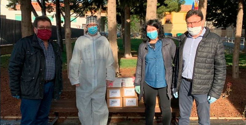 El PSOE de Mota del Cuervo dona más de 1.000 mascarillas y guantes