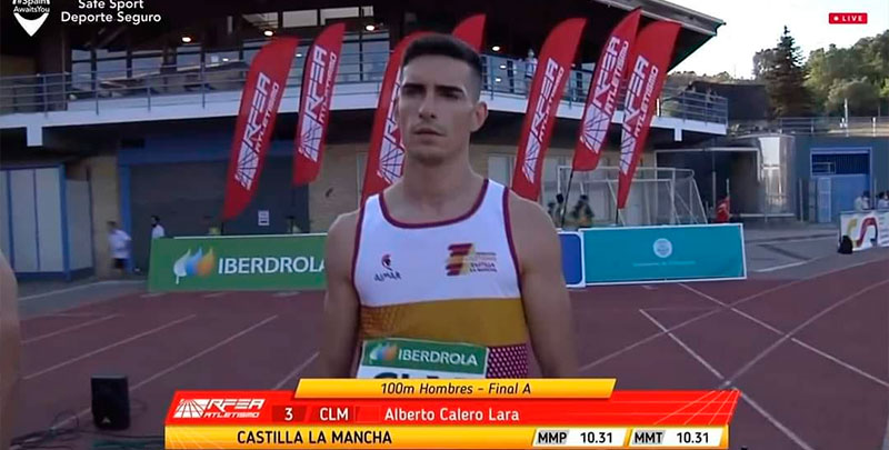 Alberto Calero, campeón de España por Federaciones en los 100 m. lisos