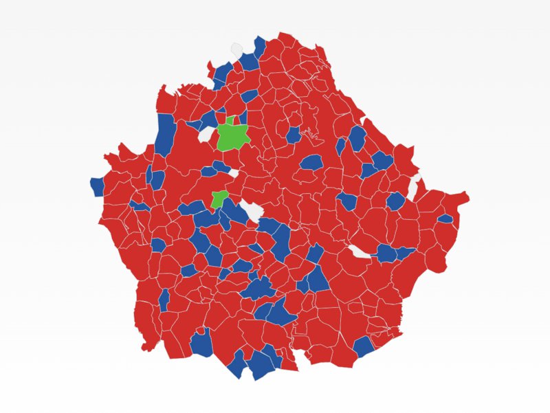Resultado por pueblos de las elecciones Municipales 2023