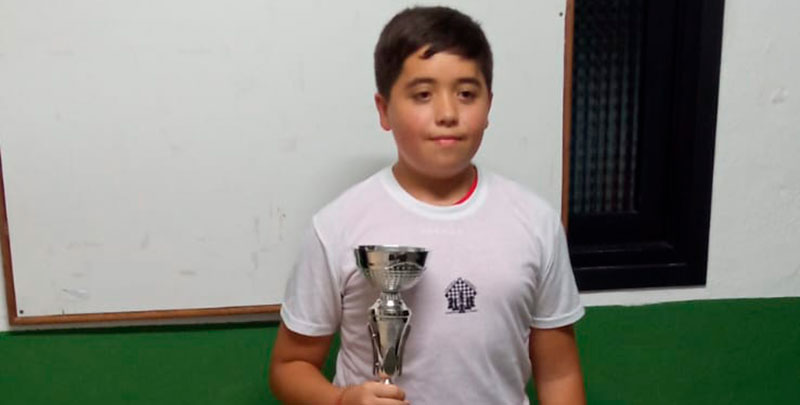 Yeray Tinajero Montoya, campeón en la categoría Sub-15 del Campeonato de Ajedrez Virgen de Manjavacas 2023