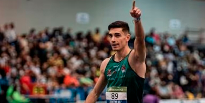 Alberto Calero, subcampeón de España en 60 metros lisos en pista cubierta
